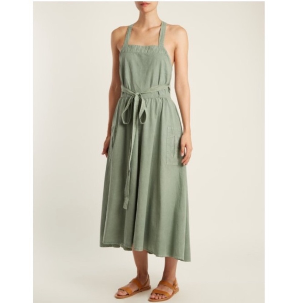 The Great. apron green dress size 3